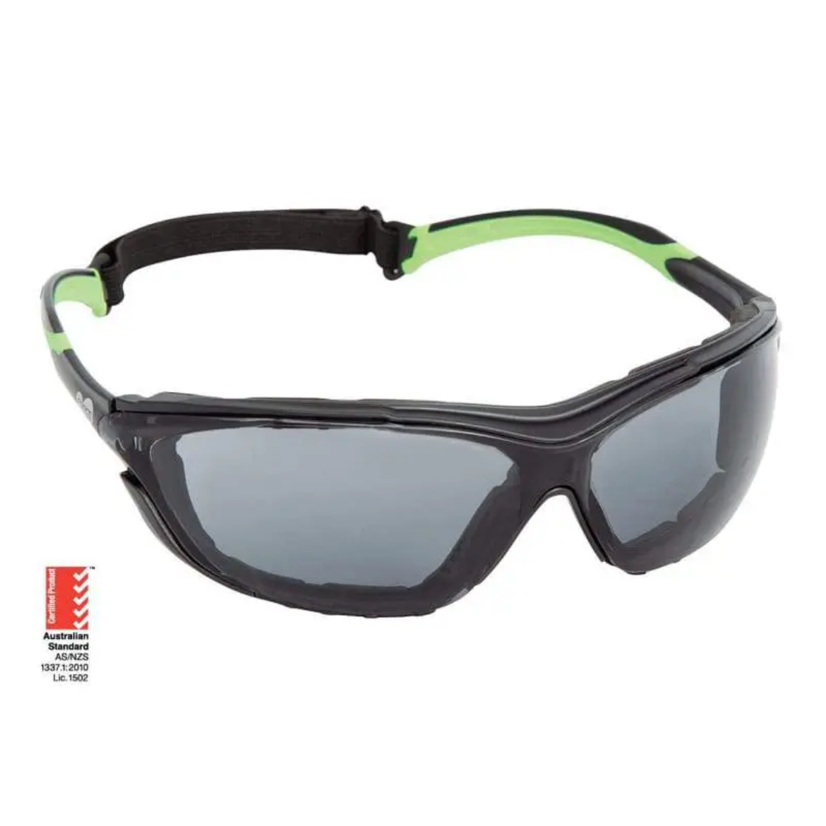 Picture of Force360 NeoGuard Smoke Lens Safety Glasses with Foam Gasket, Green