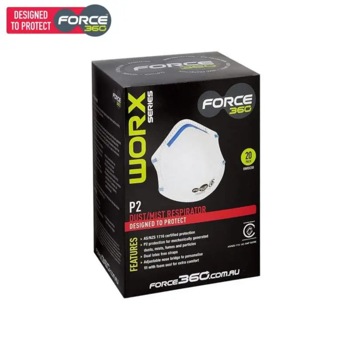 Picture of Force360 P2 Disposable Respirator White 20 per box