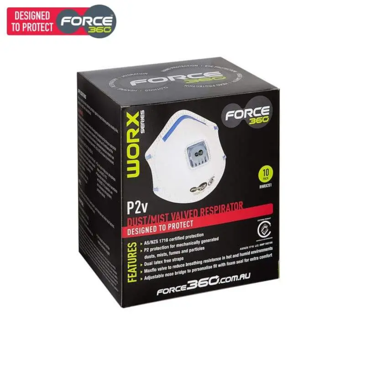 Picture of Force360 P2V Disposable Respirator White 10 per box