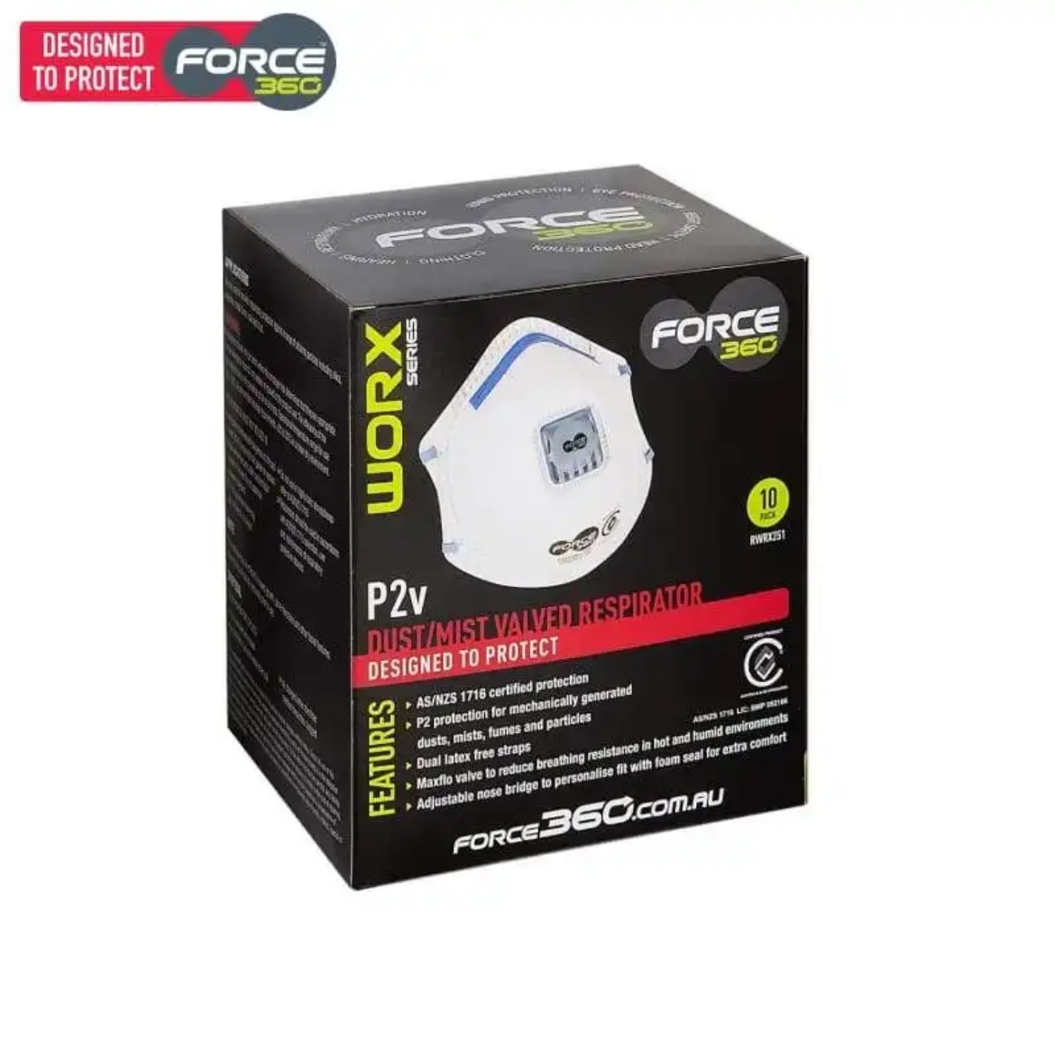 Picture of Force360 P2V Disposable Respirator (10 per box)