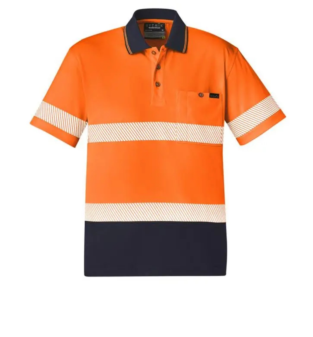 Picture of Syzmik, Unisex Hi Vis Segmented S/S Polo - Hoop Taped