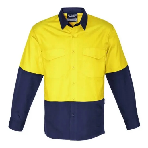 Picture of Syzmik, Mens Rugged Cooling Hi Vis Spliced L/S Shirt