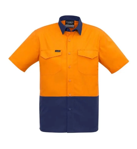 Picture of Syzmik, Mens Rugged Cooling Hi Vis Spliced S/S Shirt