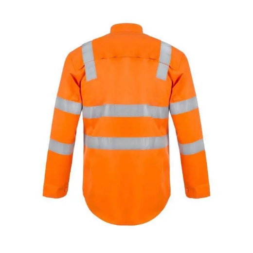 Picture of WorkCraft, Lightweight Hi Vis Vented Cotton Drill Shirt Semi Gusset Shoulder Pattern CSR Reflective Tape