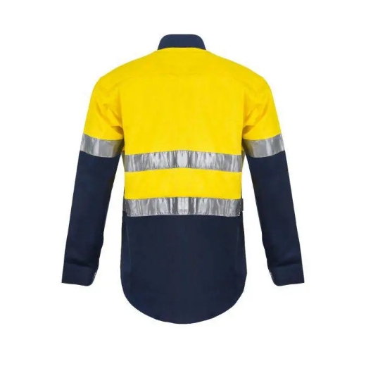 Picture of WorkCraft, Hi Vis Two Tone Long Sleeve Cotton Drill Shirt W CSR Reflective Tape