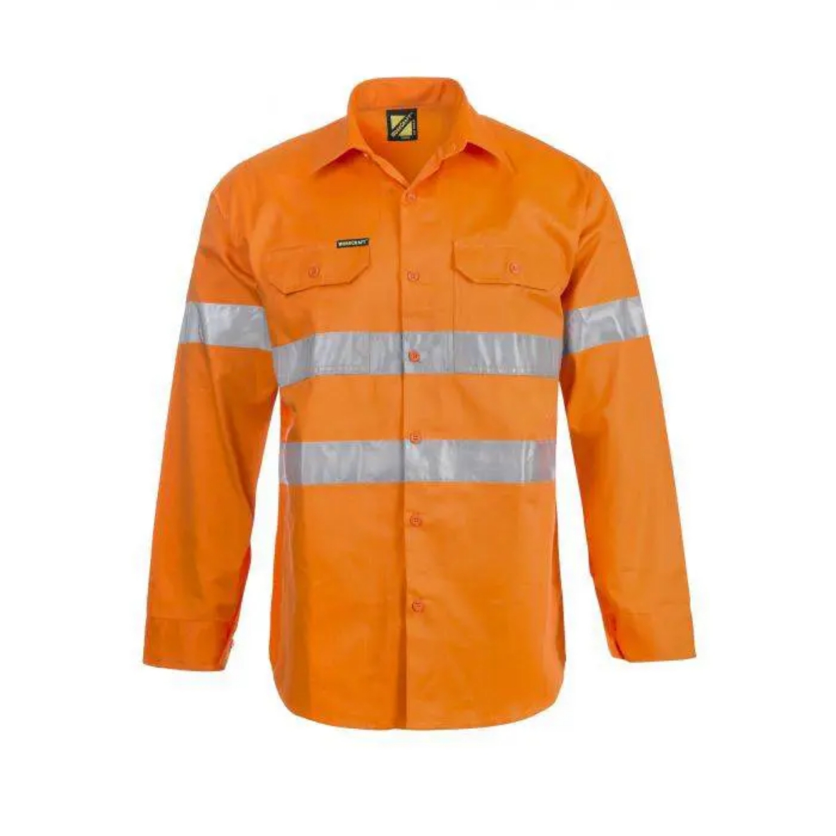 Picture of WorkCraft, Hi Vis Long Sleeve Cotton Drill Shirt W CSR Reflective Tape