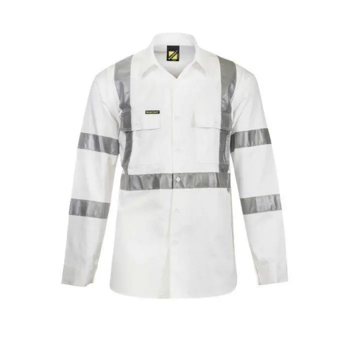 Picture of WorkCraft, Hi Vis Long Sleeve Shirt W X Pattern And CSR Reflective Tape -Night Use Only