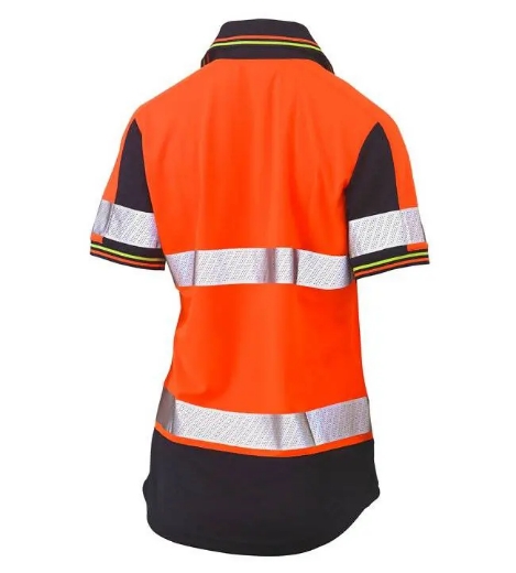 Picture of Bisley,Women's Taped Two Tone Hi Vis V-Neck Polo - Short Sleeve