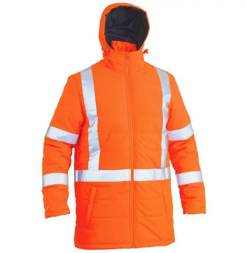 Picture of Bisley, Taped Hi Vis Puffer Jacket With X Back