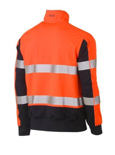 Picture of Bisley, Taped Two Tone Hi Vis Contrast Stretchy 1/4 Zip Pullover