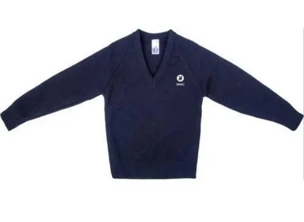 Picture of Brisbane Waters Sec College V-Neck Sweat, Navy