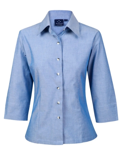 Picture of Winning Spirit, Ladies Chambray shirt 3/4 sleeve