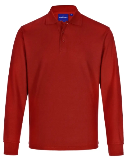 Picture of Winning Spirit, Adults Poly/Cotton Pique L/S Polo