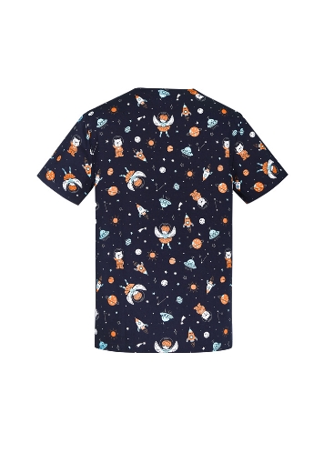 Picture of Biz Care, Space Party Mens Scrub Top