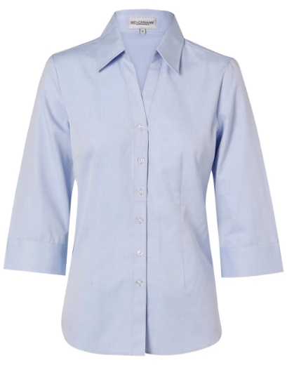 Picture of Winning Spirit, Ladies Fine Chambray 3/4 Sleeve Shirt