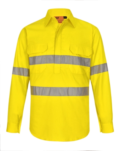 Picture of Winning Spirit, Unisex Hi Vis Cool-Breeze Closed Front LS Shirt