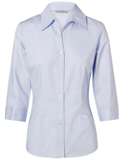 Picture of Winning Spirit, Ladies Fine Twill 3/4 Sleeve Shirt