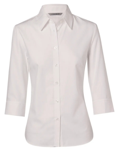 Picture of Winning Spirit, Ladies Mini Herringbone 3/4 Sleeve Shirt