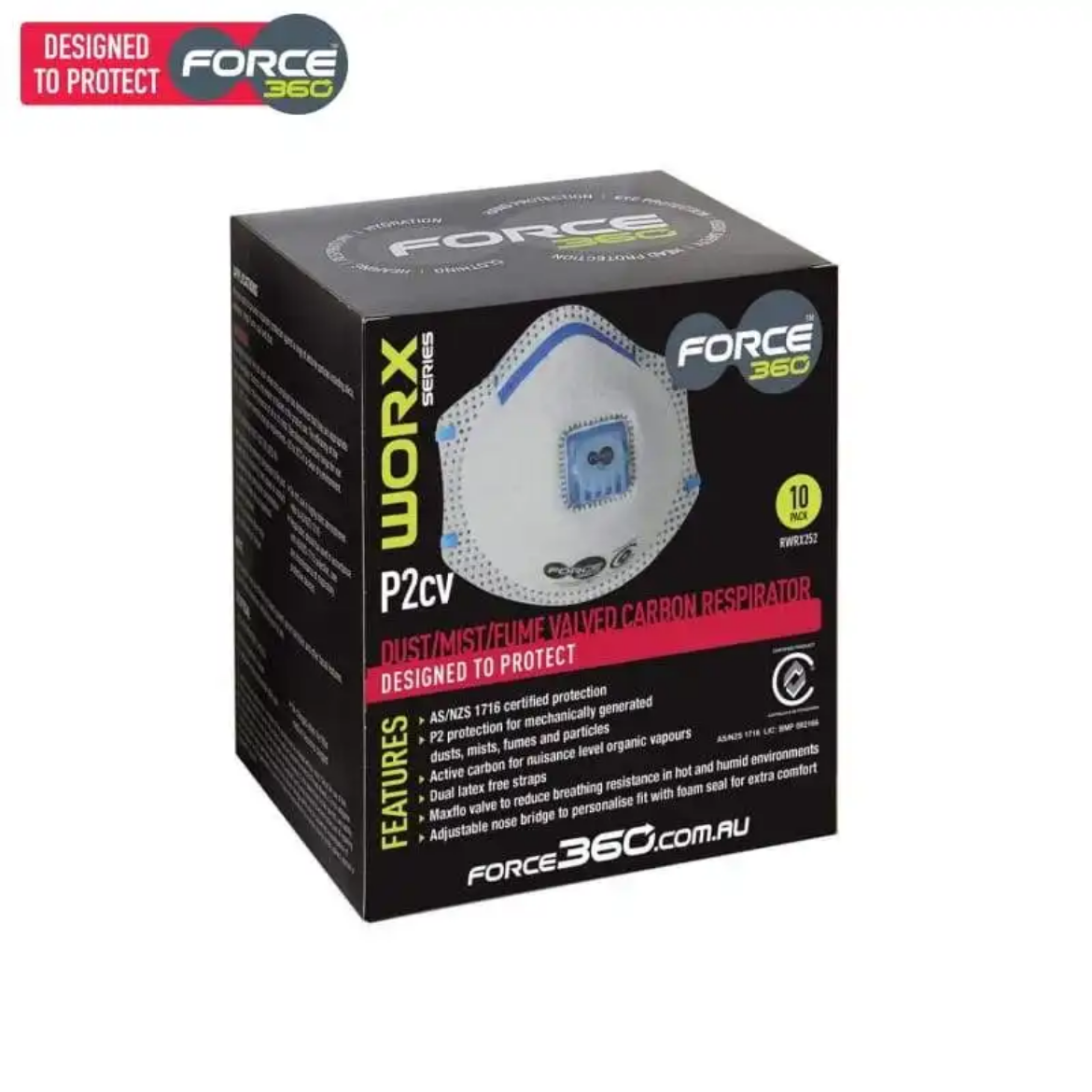 Picture of Force360 P2CV Disposable Respirator (10 per box)