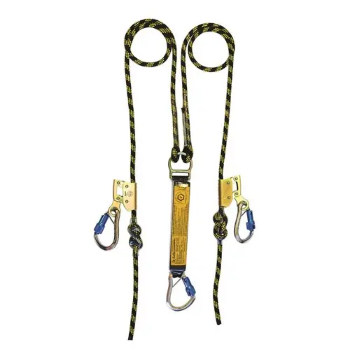 Picture of B-Safe, Shock Absorbing Lanyard Rope Twin 2M Aluminium Twist Lock Karabiners 50KG-140KG