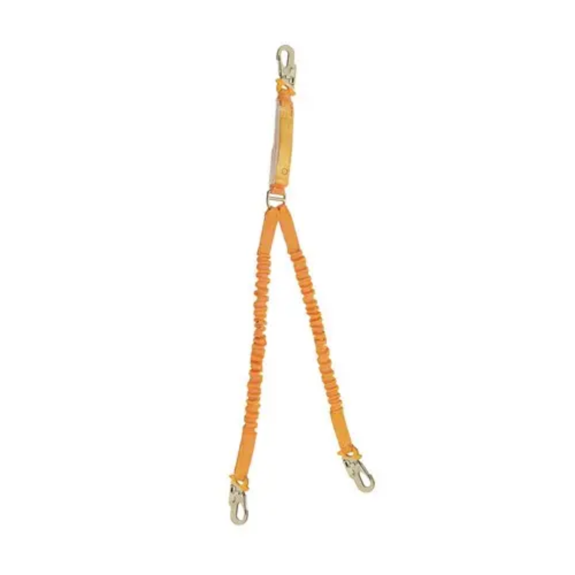 Picture of B-Safe, Shock Absorbing Lanyard Elasticised Twin 2M-1.5M Steel Snap Hooks 50KG-140KG