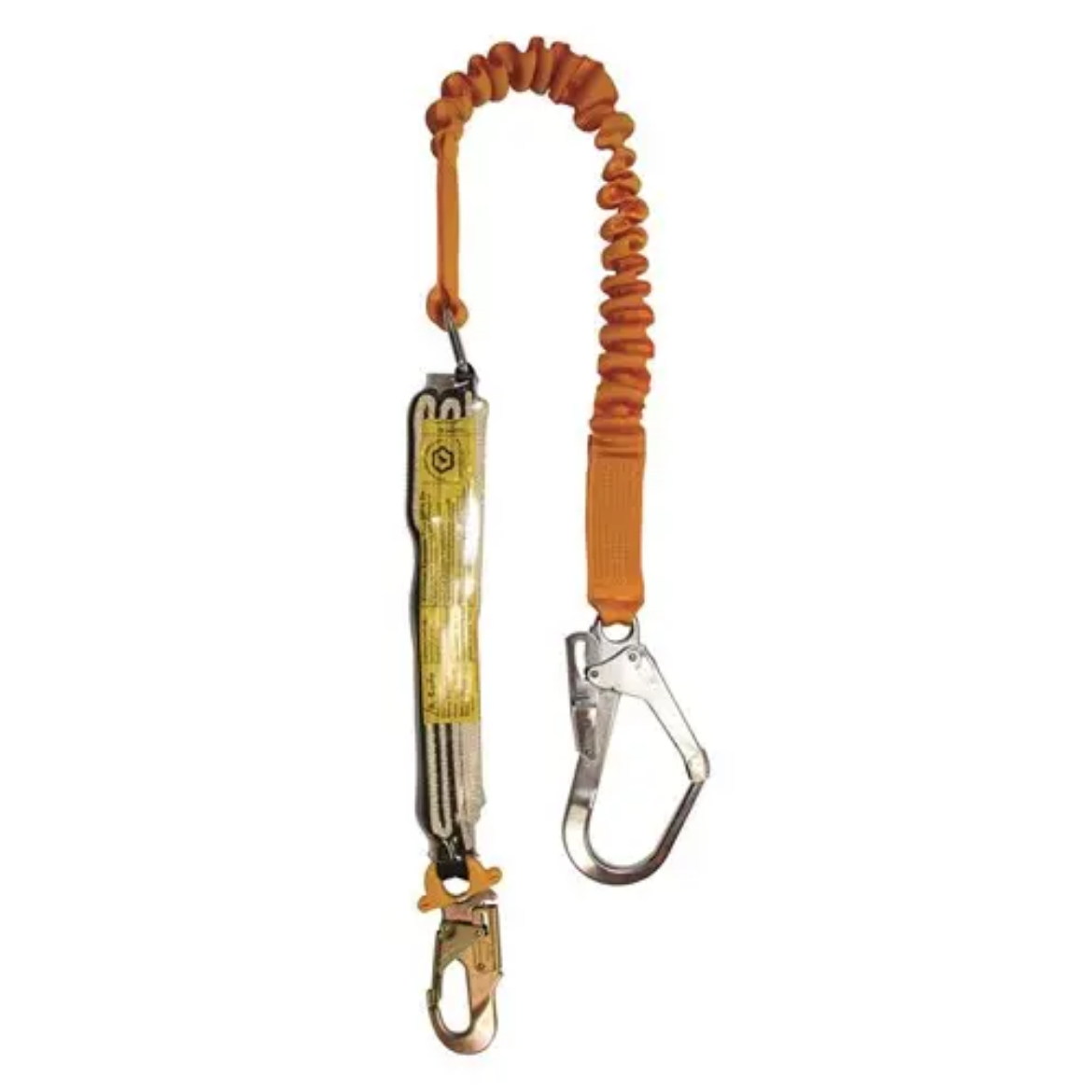 Picture of B-Safe, Shock Absorbing Lanyard Elasticised 2M-1.6M Stel Snp Hooks & Scaff Hook 50KG-140KG