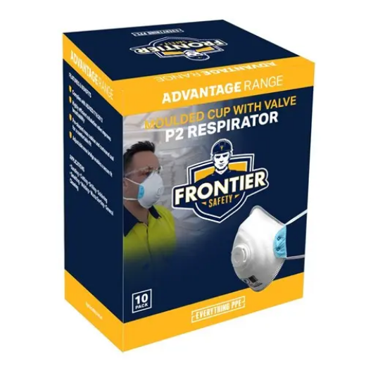 Picture of Frontier, P2 Moulded Cup Respirator with valve, 10 units per box - White