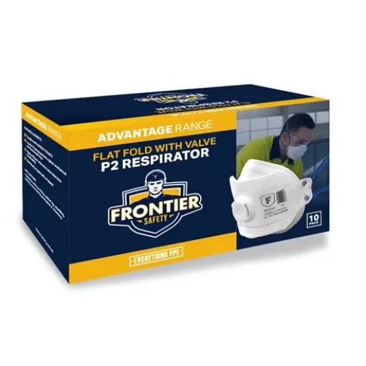Picture of Frontier, P2 Flat Fold Respirator with valve 10 units per box - White