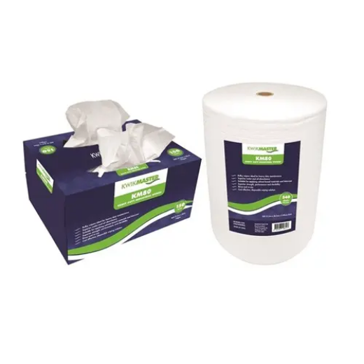 Picture of Frontier, Kwikmaster KM80 Industrial Wipers White 540 Sheets Per Roll (1 Per Carton) - White