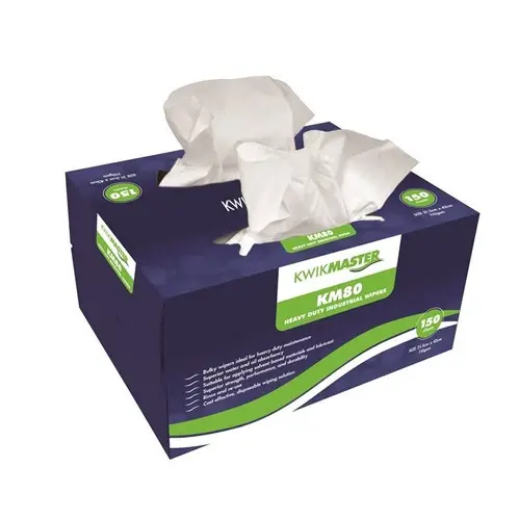 Picture of Frontier, Kwikmaster KM80 Industrial Wipers White 150 Sheets Per Box (4 per carton) - White